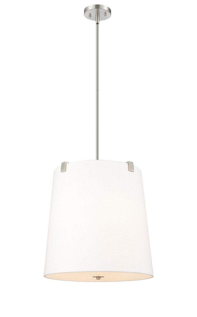 Suspension Weston - Nickel brossé Lin blanc 18" by Z-Lite | Luminaires & cie