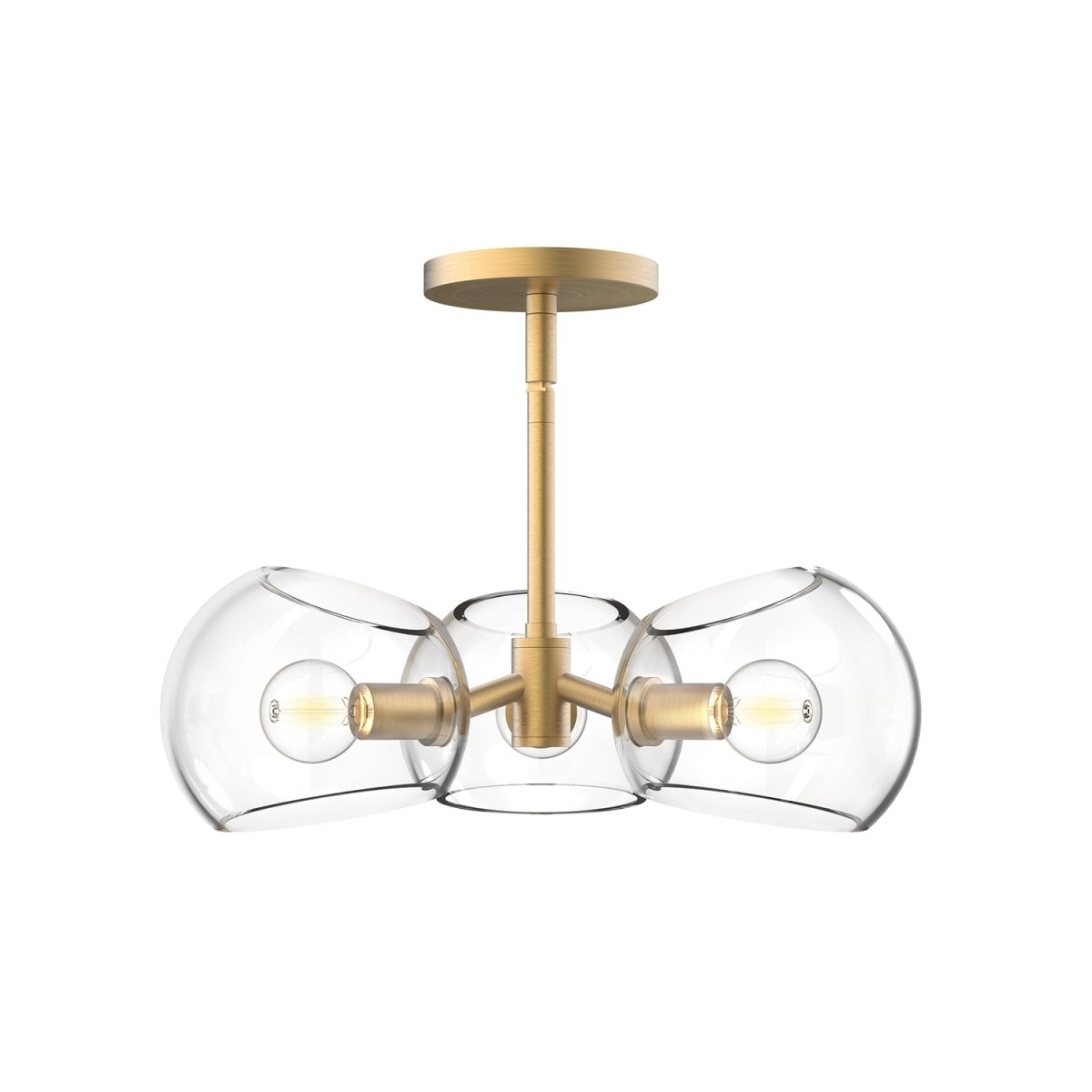 Suspension Willow - Gold / verre clair brossé by Alora Lighting | Luminaires & cie