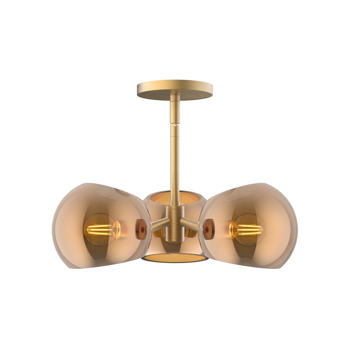 Suspension Willow - Verre or / cuivre brossé by Alora Lighting | Luminaires & cie