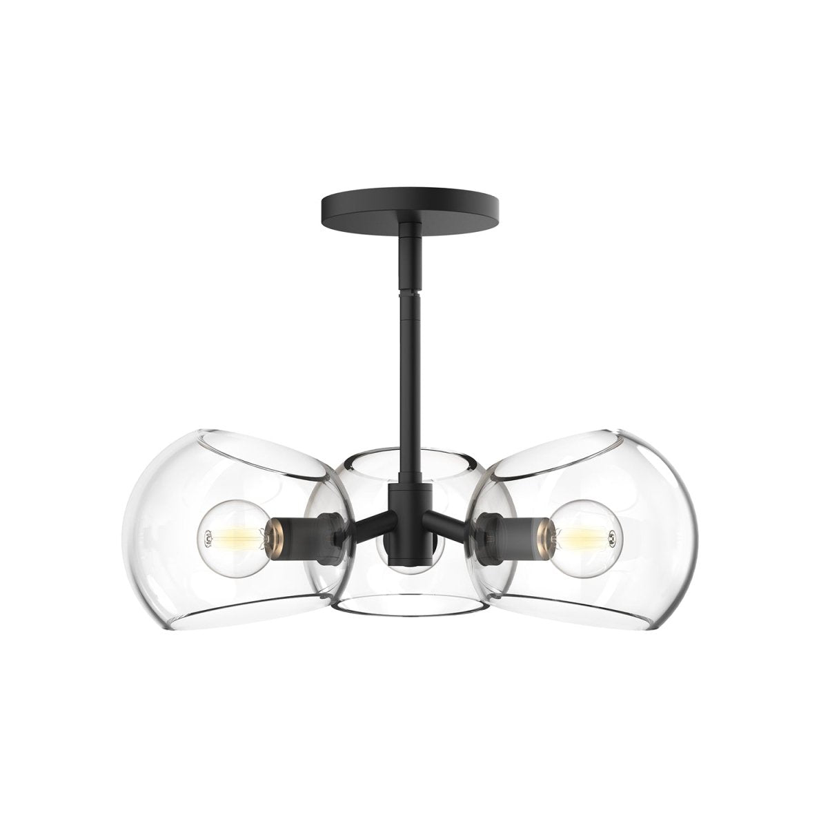 Suspension Willow - Verre transparent / noir mat by Alora Lighting | Luminaires & cie