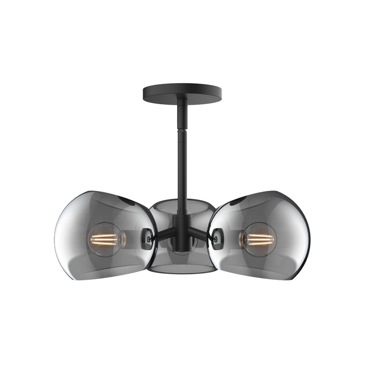 Suspension Willow - Verre massif noir / fumé by Alora Lighting | Luminaires & cie