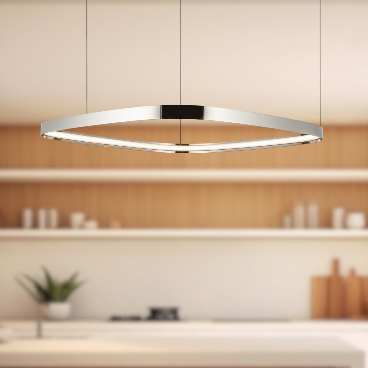 Suspension Yukon - Nickel poli 31 1/2" by Kuzco Lighting | Luminaires & cie