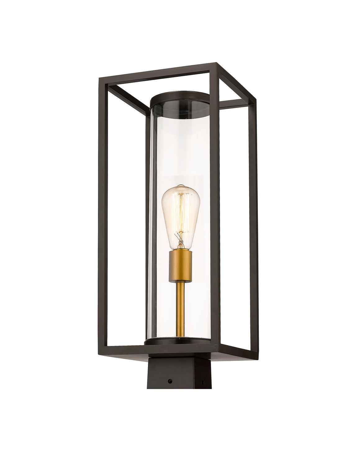 Tête de pôteau extérieure Dunbroch Bronze foncé + Laiton extérieur, 20 1/4" – Z-Lite