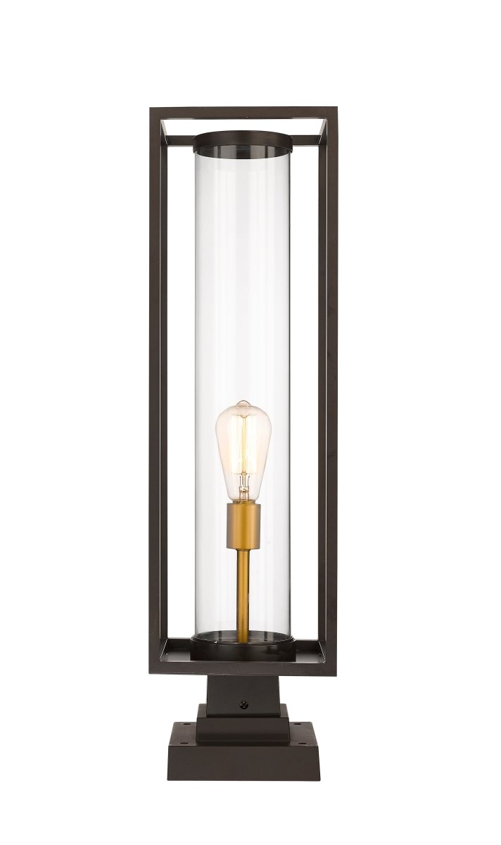 Tête de pôteau extérieure Dunbroch - Bronze foncé + Laiton extérieur 20 1/4" by Z-Lite | Luminaires & cie