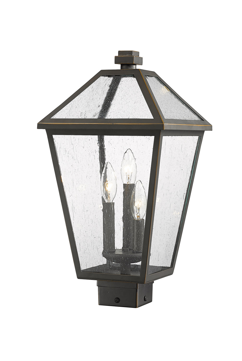 Tête de pôteau extérieure Talbot Carré, Bronze huilé, 10" – Z-Lite