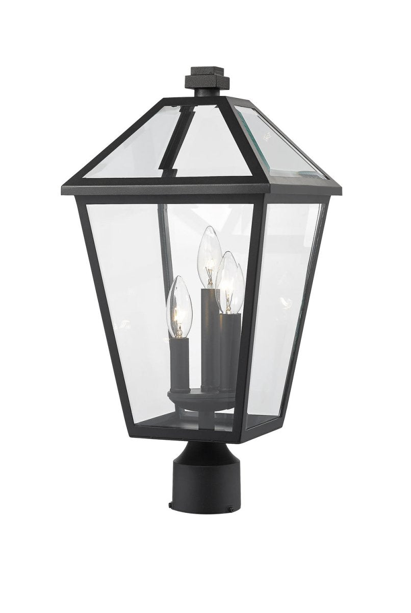 Tête de pôteau extérieure Talbot - Rond Noir 10" by Z-Lite | Luminaires & cie