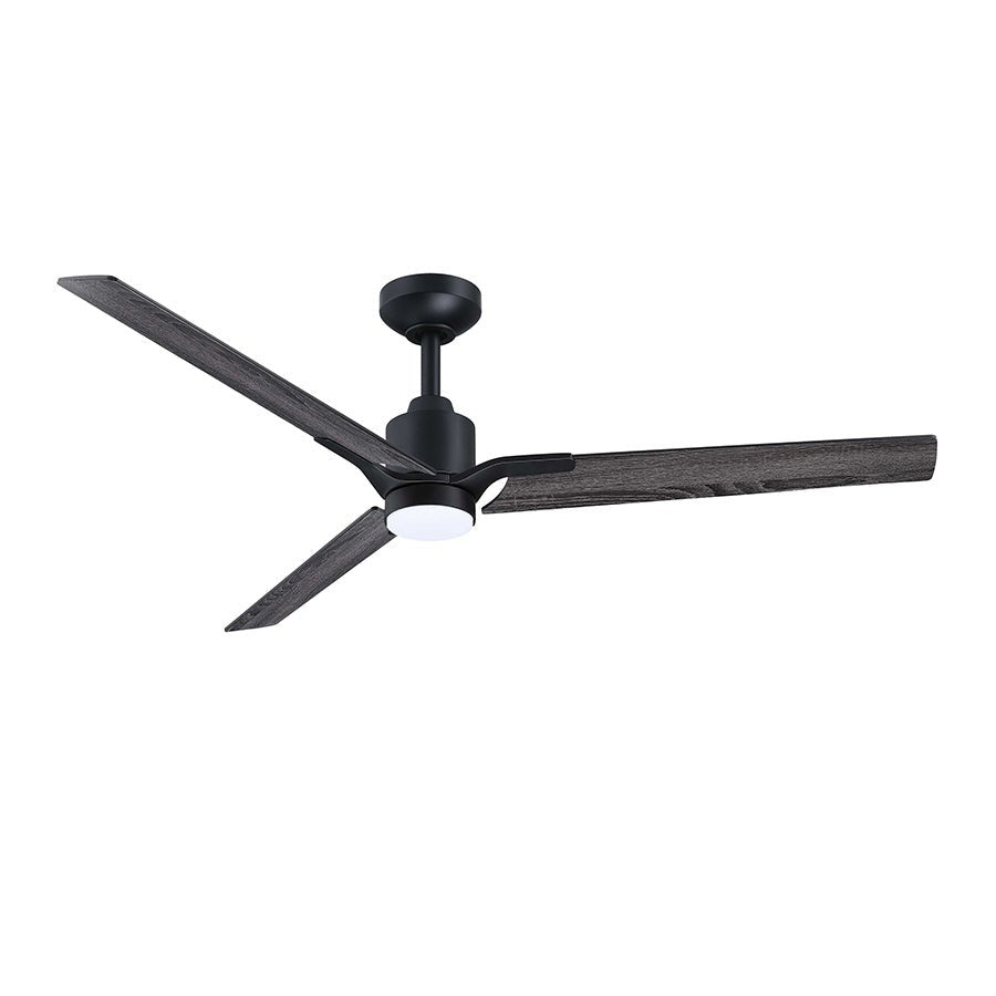 Ventilateur Ancon - Noir mat et pales noires vieillies by Kendal | Luminaires & cie