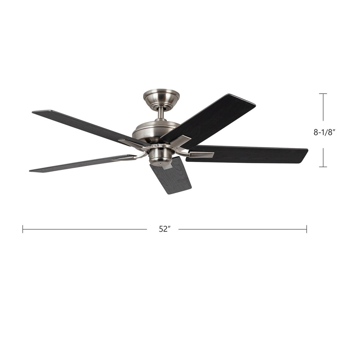 Ventilateur de plafond Erikson Sans kit d'éclairage avec contrôle mural, Nickel brossé – vue 5
