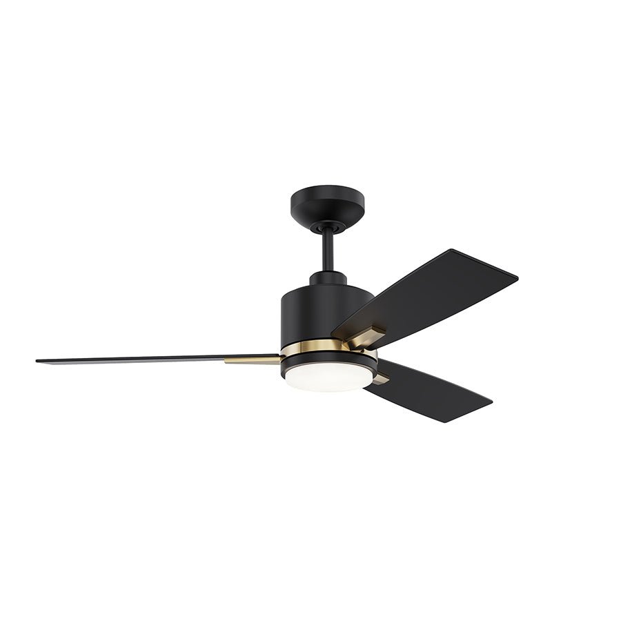 Ventilateur Nuvel - Noir et laiton 42" by Kendal | Luminaires & cie