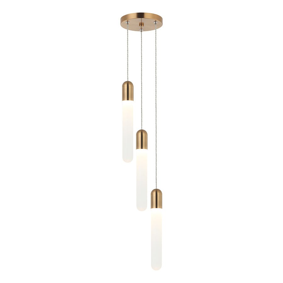 Chandelier Aydin - Laiton antique 6 3/8" (3 Lumières) by Matteo Lighting | Luminaires & cie