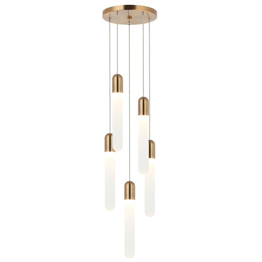 Chandelier Aydin - Laiton antique 8 3/8" (5 Lumières) by Matteo Lighting | Luminaires & cie