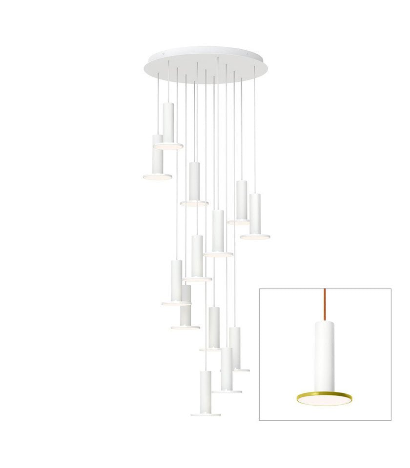 Chandelier Cielo 13 - Blanc / Blanc - Cordon Blanc by Pablo Designs | Luminaires & cie