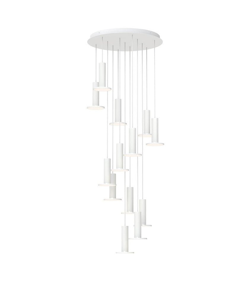 Chandelier Cielo 13 - Blanc / Blanc - Cordon Blanc by Pablo Designs | Luminaires & cie
