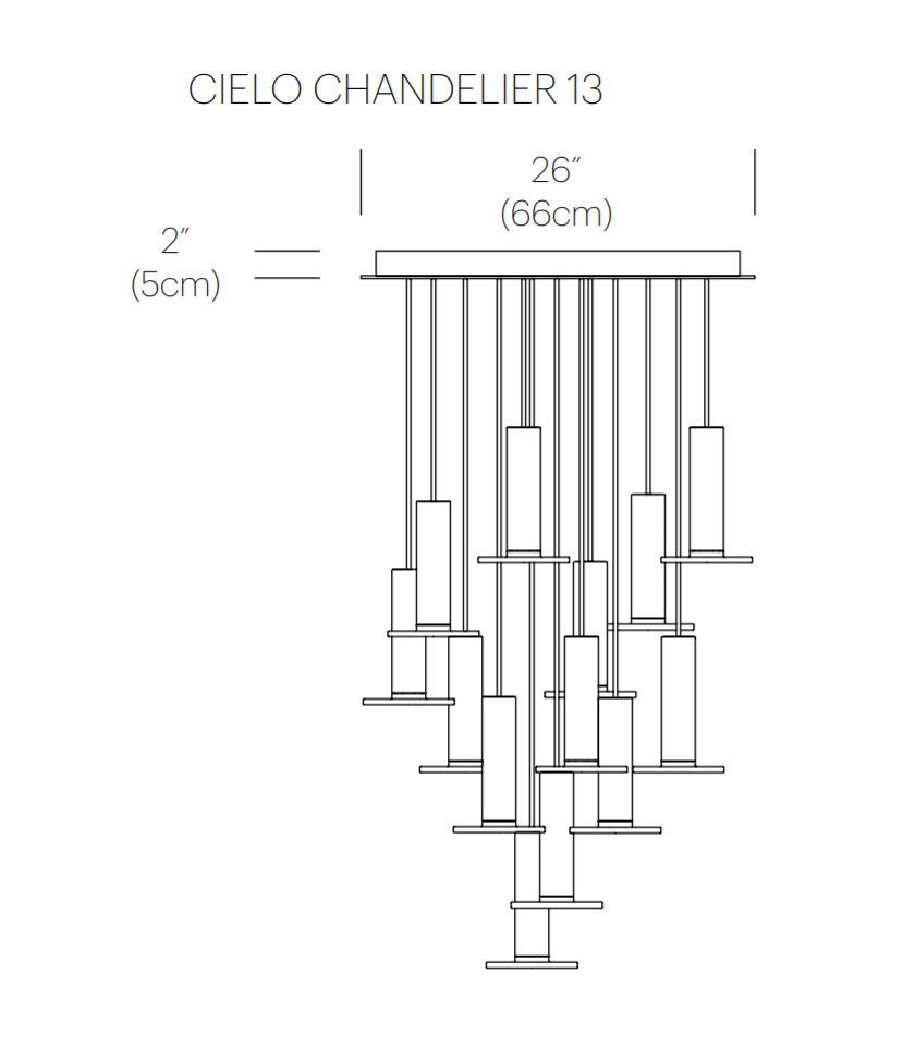 Chandelier Cielo 13 - Blanc / Blanc - Cordon Blanc by Pablo Designs | Luminaires & cie