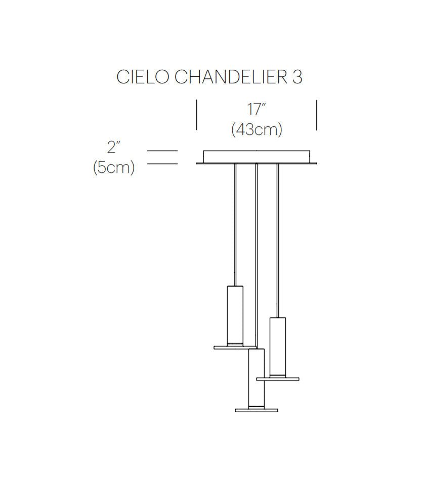 Chandelier Cielo 3 - Noir / Noir - Cordon Noir by Pablo Designs | Luminaires & cie