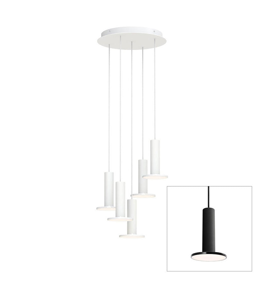 Chandelier Cielo 5 - Noir / Noir - Cordon Noir by Pablo Designs | Luminaires & cie