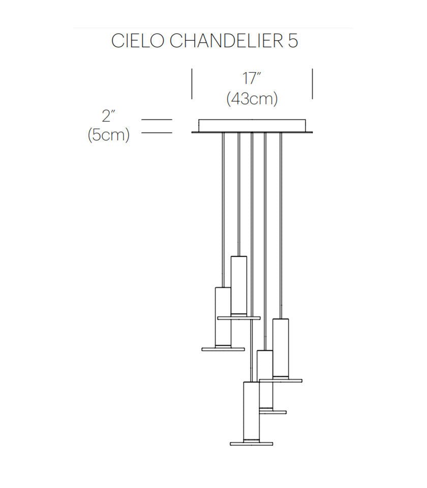 Chandelier Cielo 5 - Blanc / Blanc - Cordon Blanc by Pablo Designs | Luminaires & cie