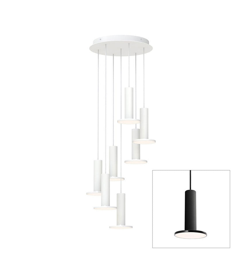 Chandelier Cielo 7 - Noir / Noir - Cordon Noir by Pablo Designs | Luminaires & cie