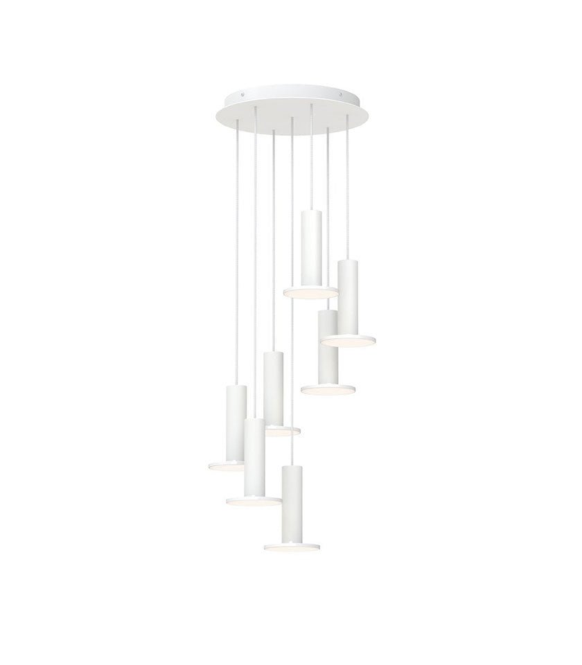 Chandelier Cielo 7 - Blanc / Blanc - Cordon Blanc by Pablo Designs | Luminaires & cie