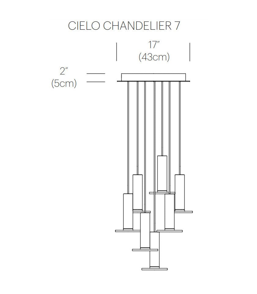 Chandelier Cielo 7 - Blanc / Blanc - Cordon Blanc by Pablo Designs | Luminaires & cie