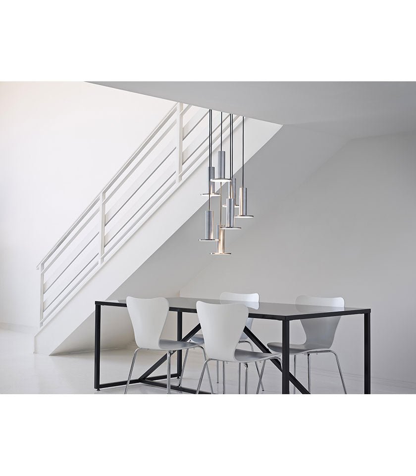 Chandelier Cielo 7 - Blanc / Blanc - Cordon Blanc by Pablo Designs | Luminaires & cie