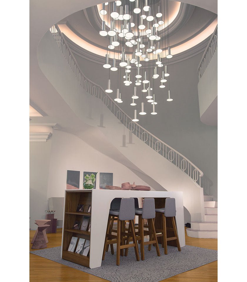 Chandelier Cielo 7 - Blanc / Blanc - Cordon Blanc by Pablo Designs | Luminaires & cie