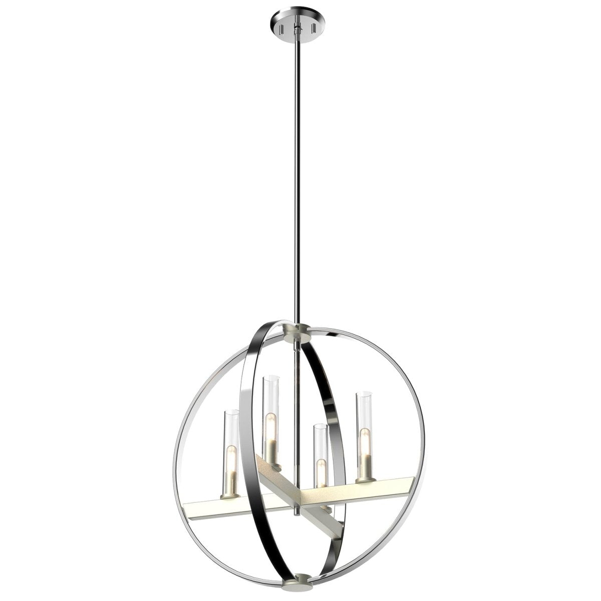 Chandelier Mont Royal - Nickel satiné et graphite 16" by DVI Lighting | Luminaires & cie
