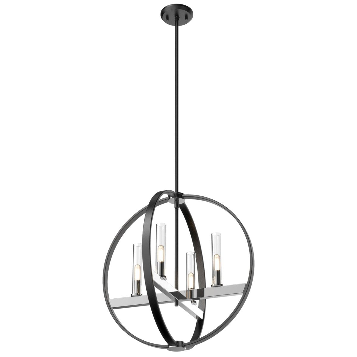 Chandelier Mont Royal - Nickel satiné et graphite 16" by DVI Lighting | Luminaires & cie
