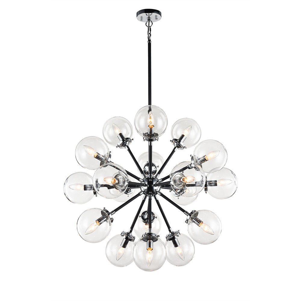 Chandelier Soleil - Chrome Clair 18 - lights by Matteo Lighting | Luminaires & cie