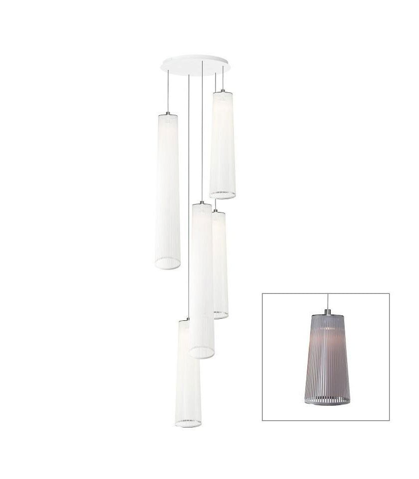 Chandelier Solis - Blanc Mix 24 - 48 pouces 5 by Pablo Designs | Luminaires & cie