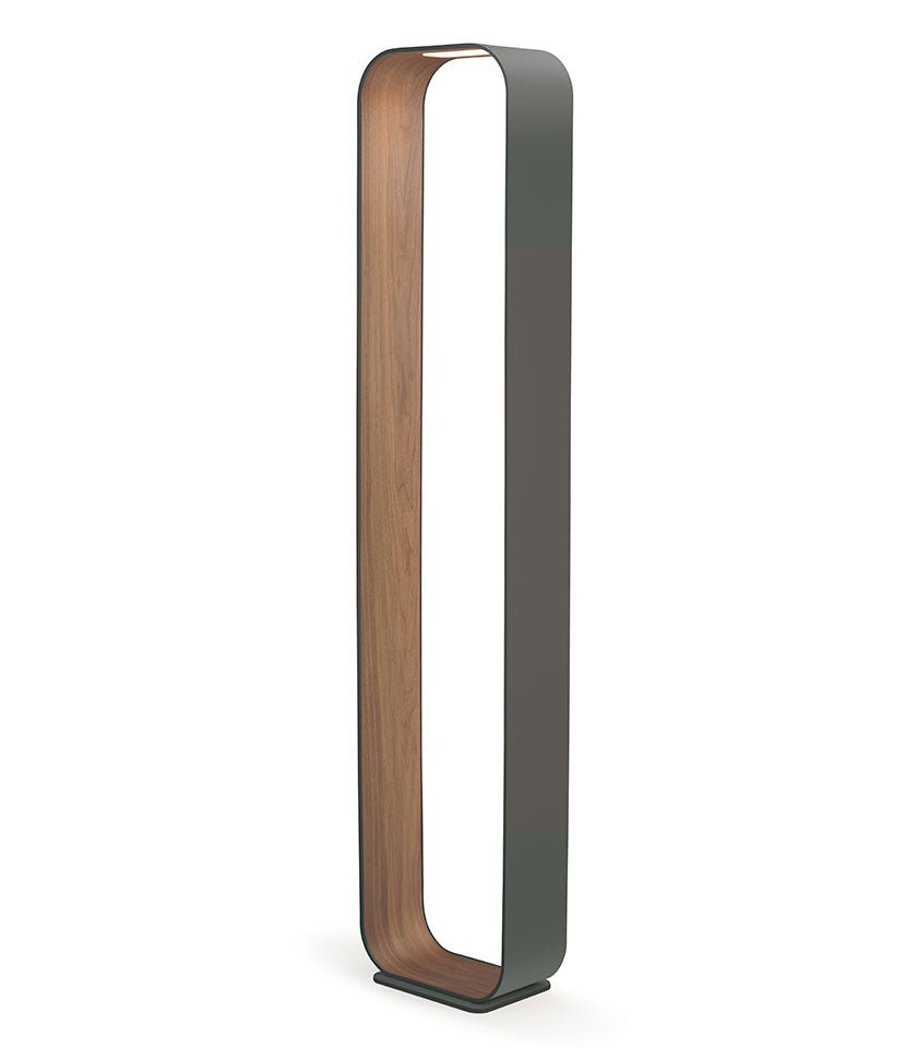 Lampe de plancher Contour - Graphite / Noyer by Pablo Designs | Luminaires & cie