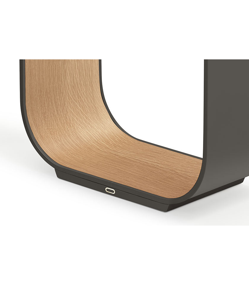 Lampe de table Contour - Graphite / Noyer 17.5 pouces by Pablo Designs | Luminaires & cie