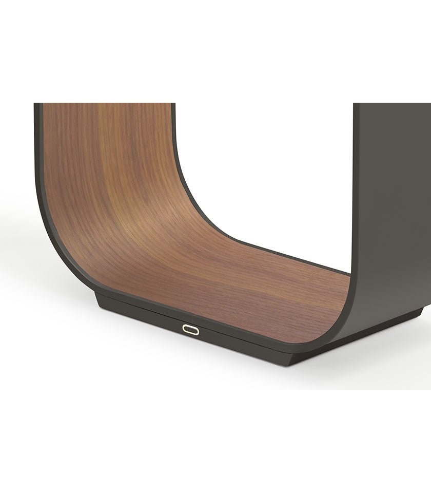 Lampe de table Contour - Graphite / Noyer 17.5 pouces by Pablo Designs | Luminaires & cie