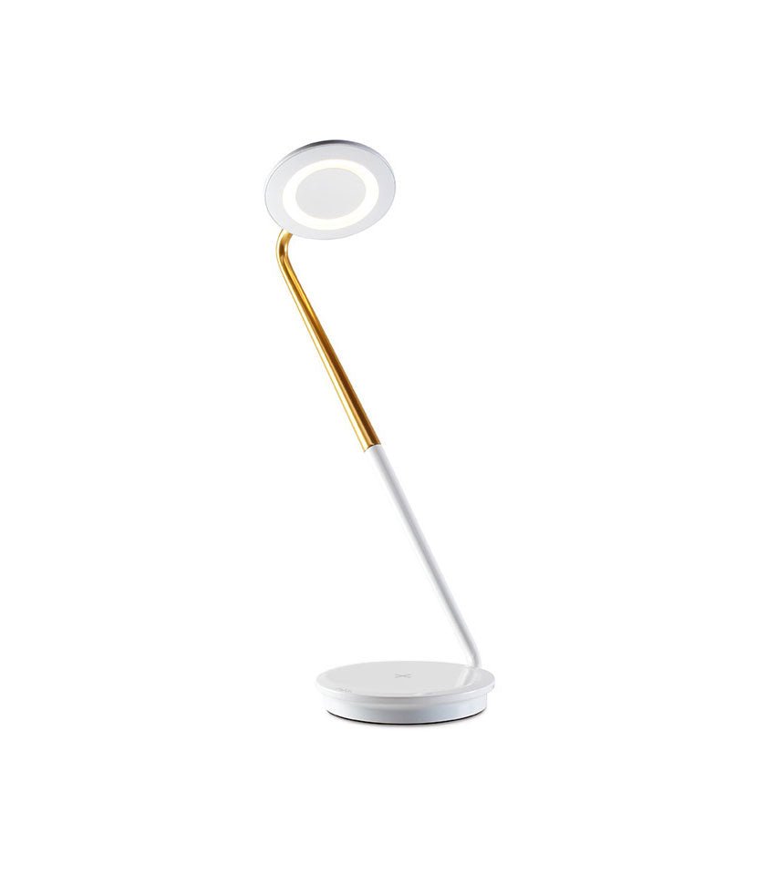 Lampe de table Pixo Plus - Blanc / Brass by Pablo Designs | Luminaires & cie