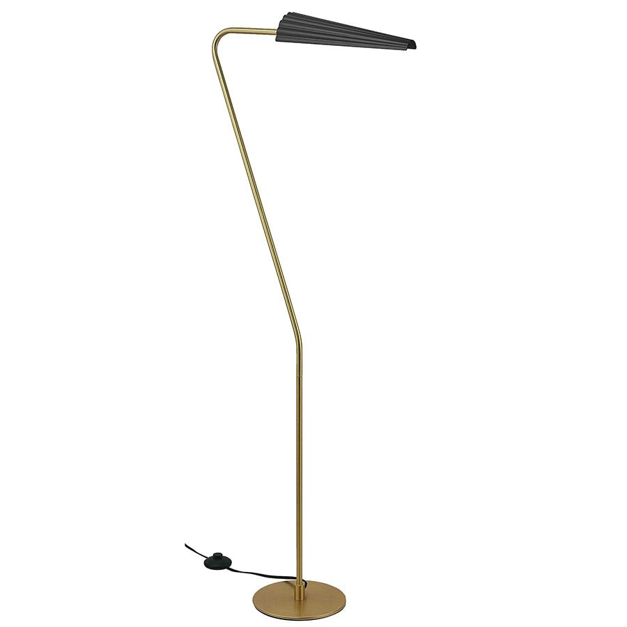 Lampe sur pied Cassie - Laiton vieilli et noir mat by Dainolite | Luminaires & cie