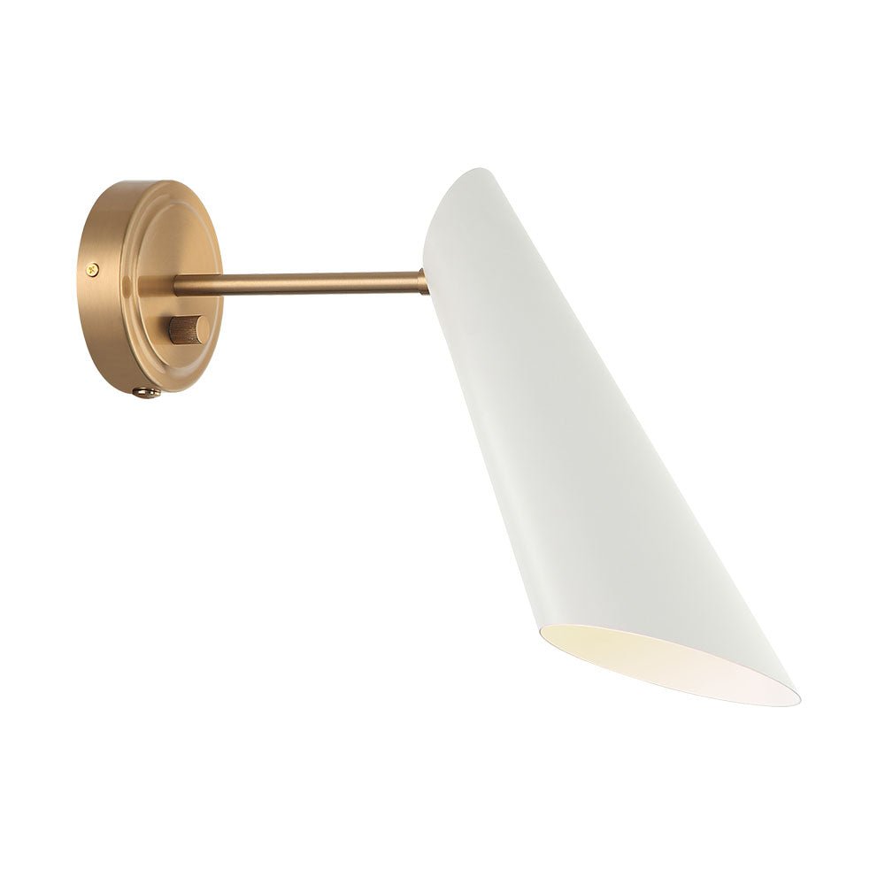 Murale Butera - Or vieilli Laiton + Blanc 12" by Matteo Lighting | Luminaires & cie