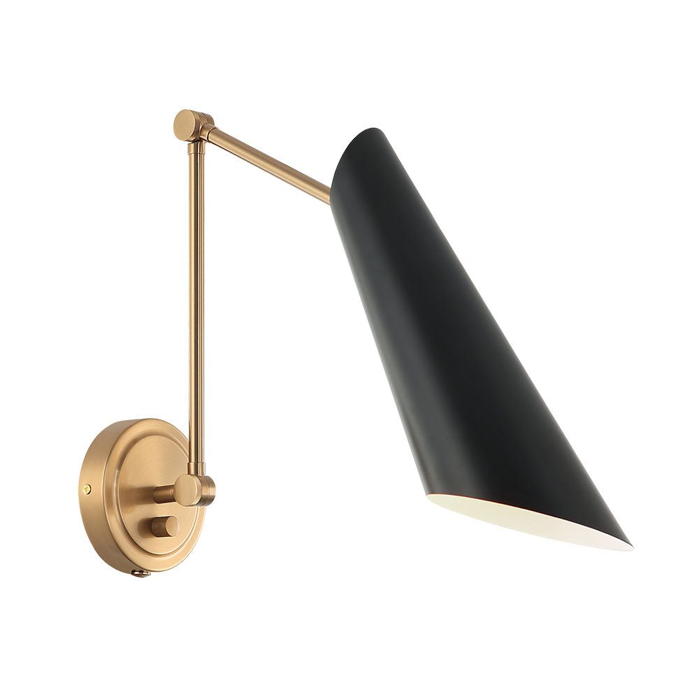 Murale Butera - Or vieilli Laiton + Noir 14" by Matteo Lighting | Luminaires & cie