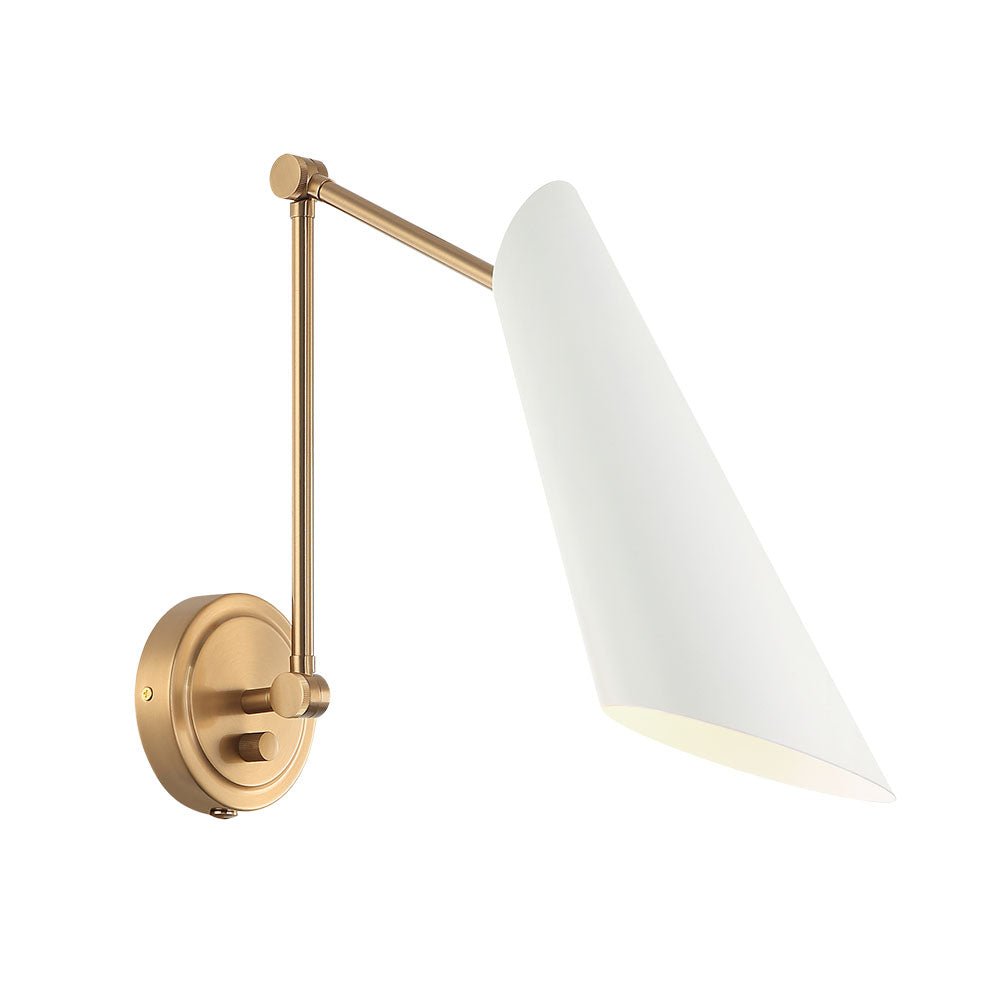 Murale Butera - Or vieilli Laiton + Blanc 14" by Matteo Lighting | Luminaires & cie