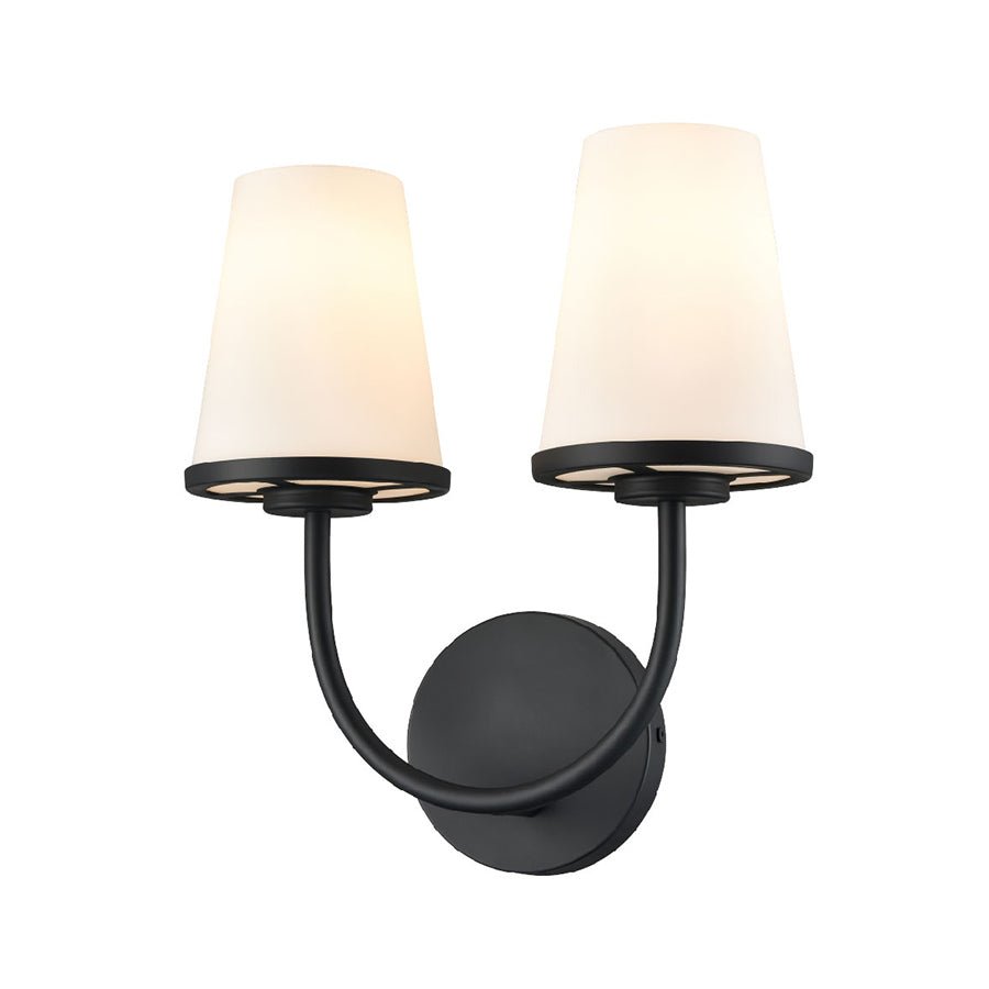 Murale Salle de bain Kanata - Ébène 2 Lumières by DVI Lighting | Luminaires & cie