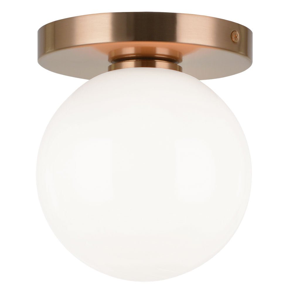 Plafonnier Cosmo - Laiton doré vieilli Opale Ø5 7/8" x 6 7/8"H by Matteo Lighting | Luminaires & cie
