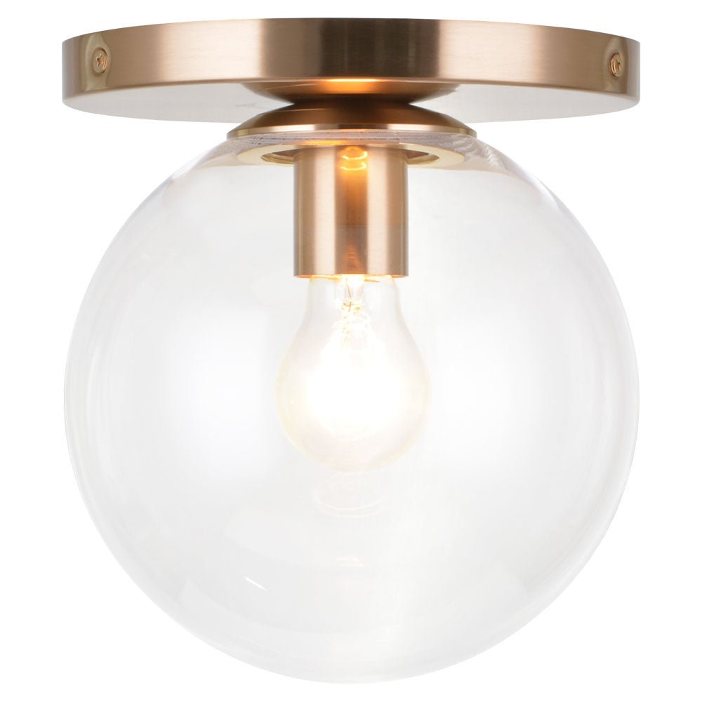 Plafonnier Cosmo - Laiton doré vieilli Claire Ø7 7/8" x 8 3/4"H by Matteo Lighting | Luminaires & cie