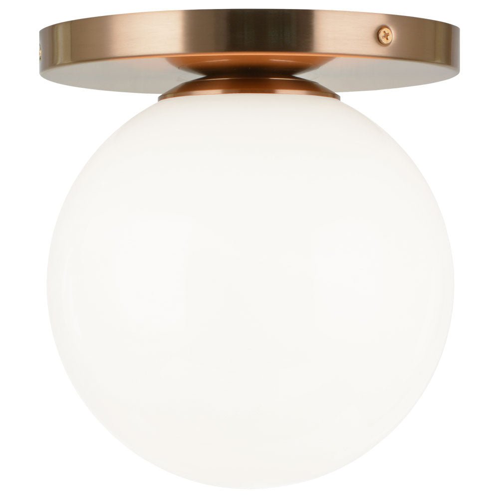 Plafonnier Cosmo - Laiton doré vieilli Opale Ø7 7/8" x 8 3/4"H by Matteo Lighting | Luminaires & cie