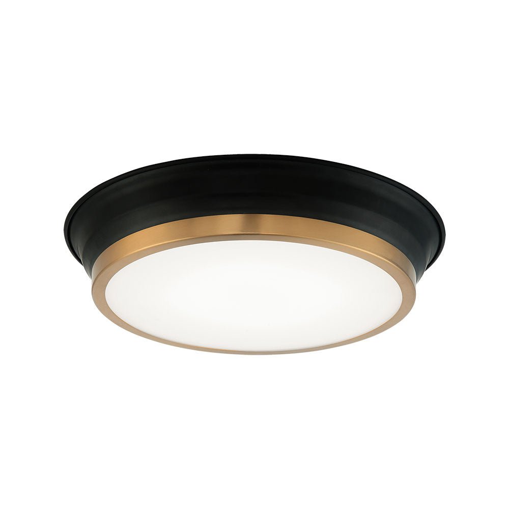 Plafonnier Jaxx - Noir + Laiton vieilli 12" by Matteo Lighting | Luminaires & cie