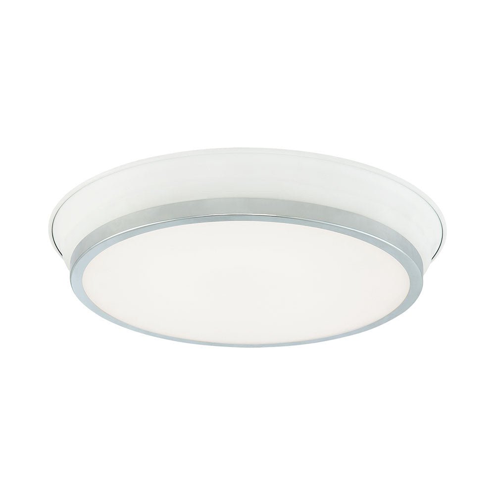 Plafonnier Jaxx - Chrome + Blanc 15" by Matteo Lighting | Luminaires & cie