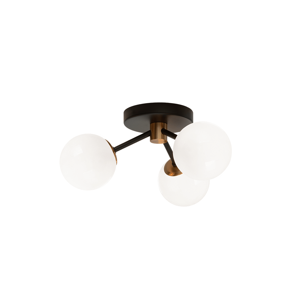 Plafonnier Novo - Opale Laiton doré vieilli 13" by Matteo Lighting | Luminaires & cie