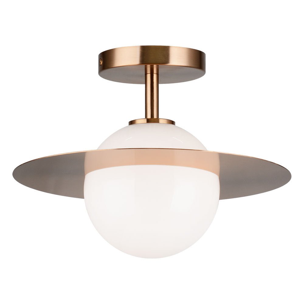 Plafonnier Saturn - Laiton or vieilli 10 1/8" by Matteo Lighting | Luminaires & cie