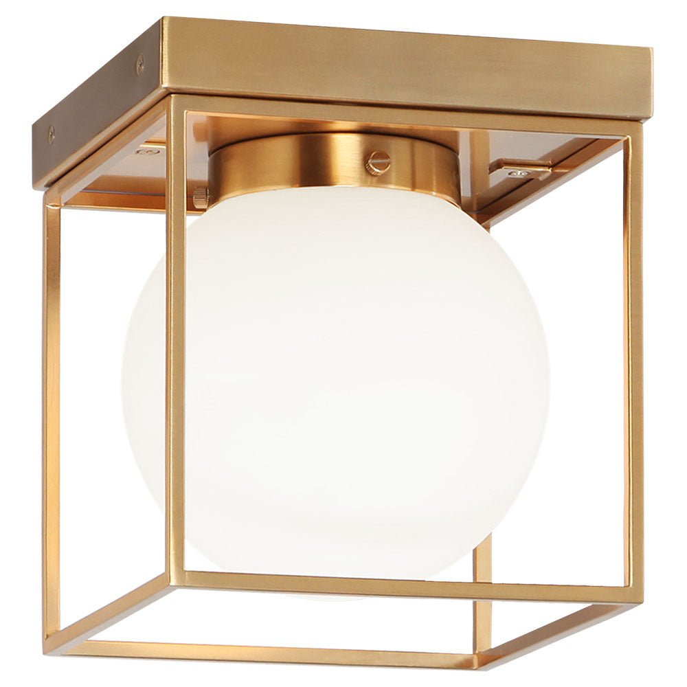 Plafonnier Squircle - Laiton doré vieilli 7" by Matteo Lighting | Luminaires & cie