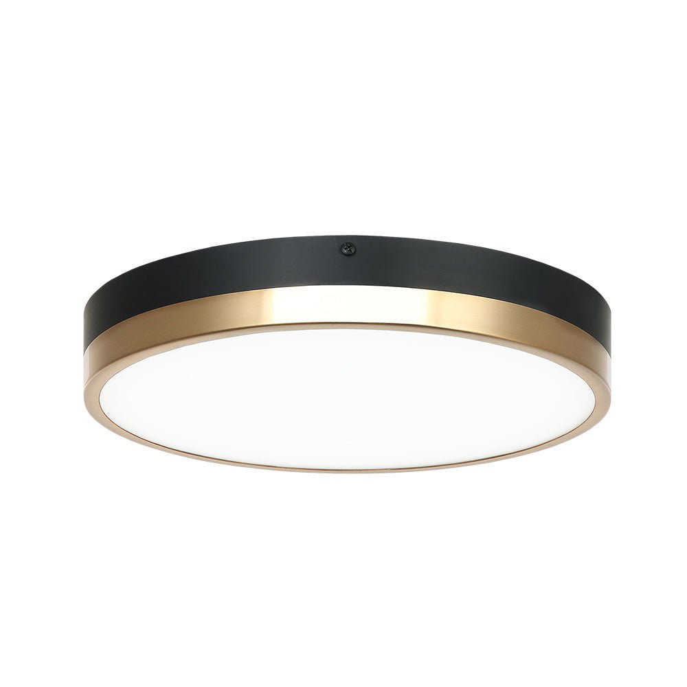 Plafonnier Tone - Noir + Laiton Vieilli 12" by Matteo Lighting | Luminaires & cie