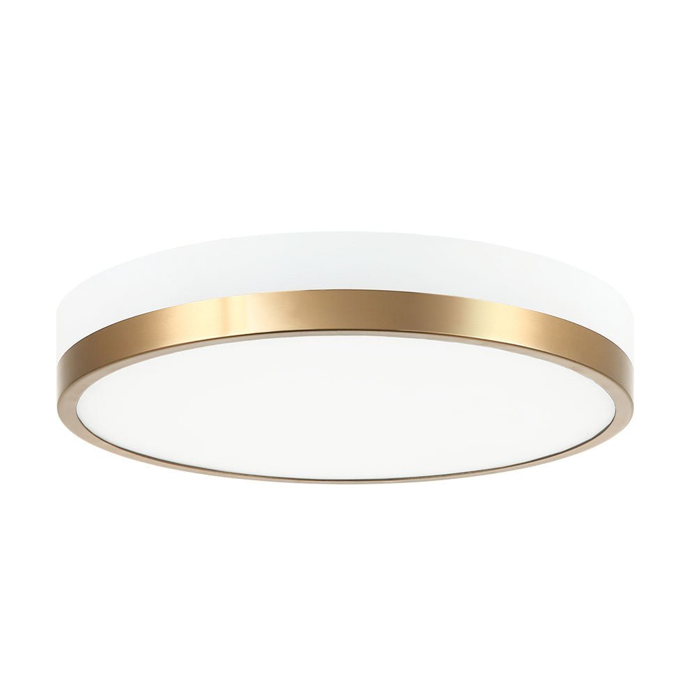 Plafonnier Tone - Blanc + Laiton Vieilli 12" by Matteo Lighting | Luminaires & cie