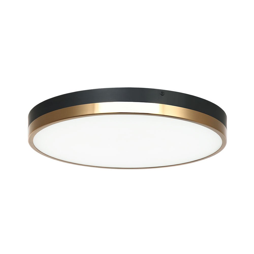 Plafonnier Tone - Noir + Laiton Vieilli 16" by Matteo Lighting | Luminaires & cie